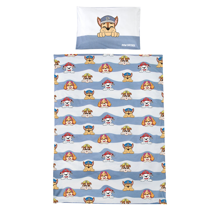 Ropa de cama infantil 100 x 135 cm 'Paw Patrol' - de algodón - Blanco / Azul