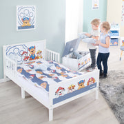 Lin de lit pour enfants 100 x 135 cm 'patrouille de patrouille' - en coton - blanc / bleu