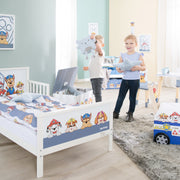 Lin de lit pour enfants 100 x 135 cm 'patrouille de patrouille' - en coton - blanc / bleu