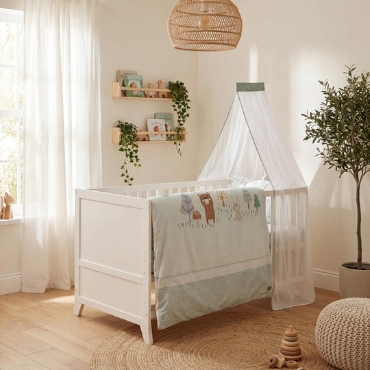 Children's bed linen 'Woodland Buddies' - cover 100 x 135 cm - pastel green