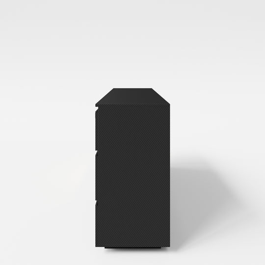 Buffet 'Minecraft' avec 5 tiroirs et 1 porte - étagère ouverte pour console - anthracite