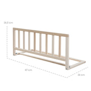 Barrière de lit 90 cm - Barrière de protection en bois sécurisée - Naturelle