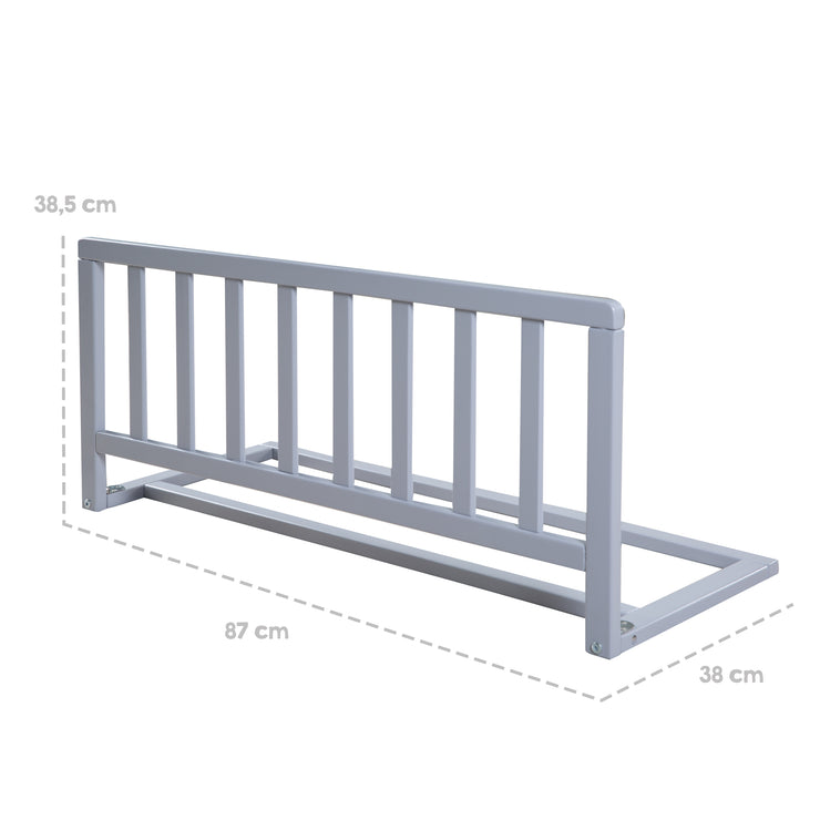 Barrière de lit 90 cm - Barrière de protection en bois sécurisée - Taupe