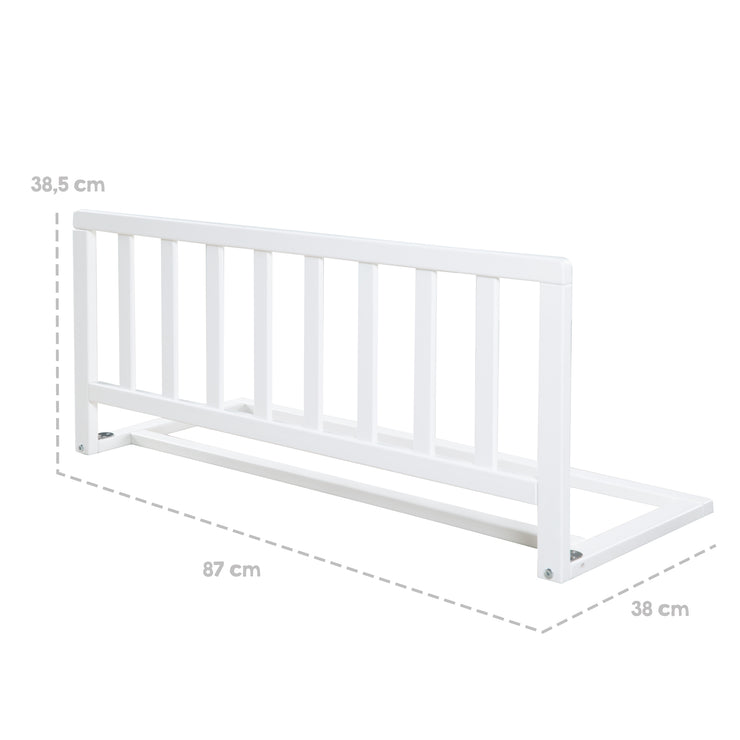 Barrière de lit 90 cm - Barrière de protection en bois sécurisée - Blanc