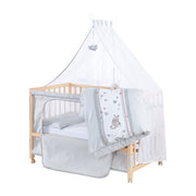 Room Bed 'Jumbo twins grau' 60 x 120 cm + Textilausstattung - Holz natur
