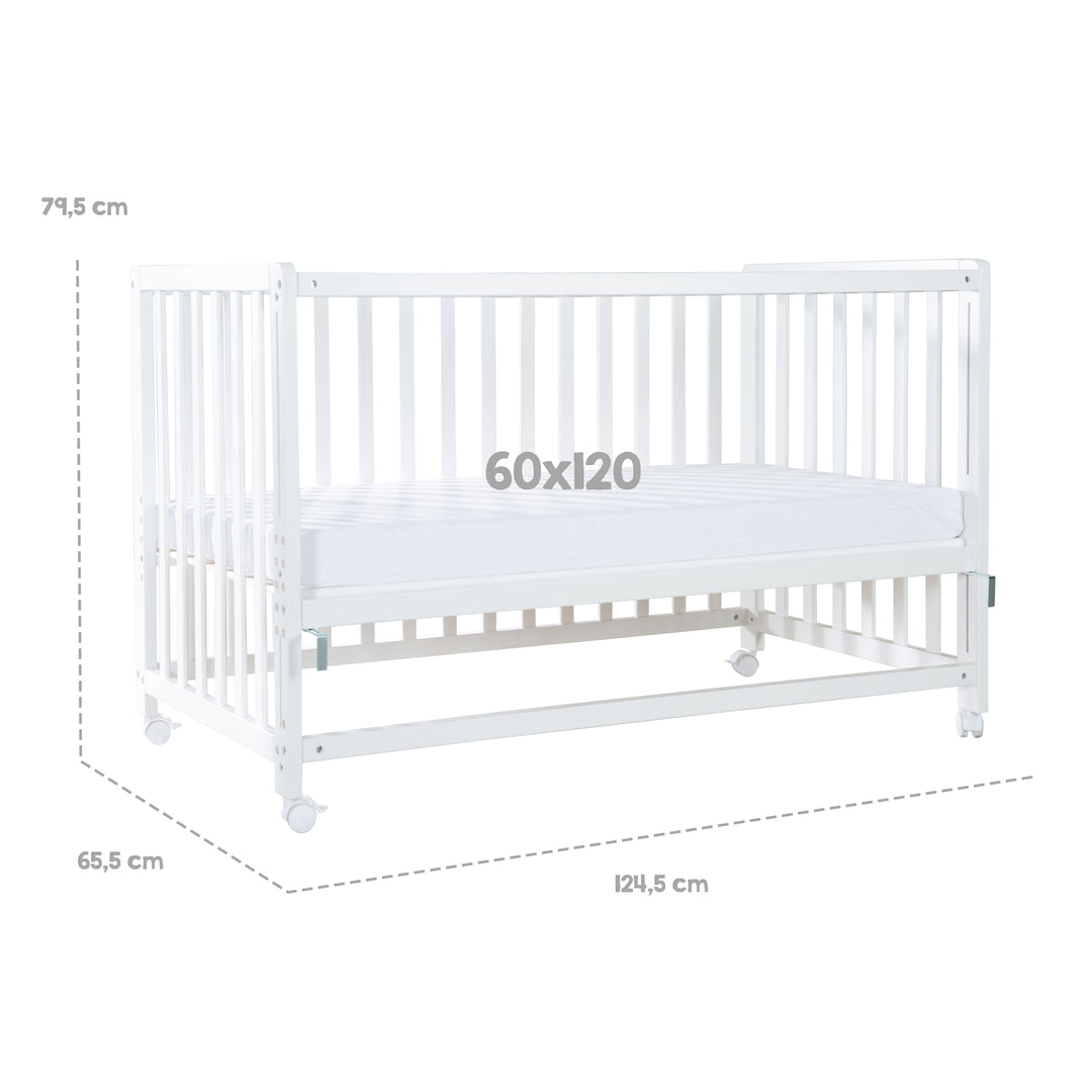 Room Bed 'Jumbo twins grau' 60 x 120 cm + Textilausstattung - Holz natur