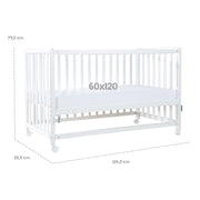 Room Bed 'Jumbo twins grau' 60 x 120 cm + Textilausstattung - Holz natur