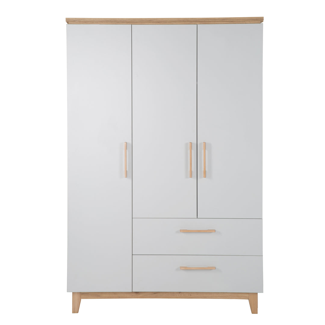 Wardrobe 'Caro', 3 Doors, 2 Drawers, with Soft Close Technology, Hinged Door Wardrobe