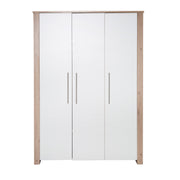 3-door Wardrobe 'Malo' with Soft-Close Hinges - White / Oak Finish