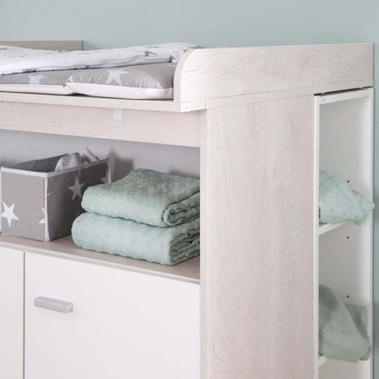 Cassettiera fasciatoio 'Julia' incluso l'approccio, 2 cassetti, 1 porta, altezza avvolgimento 90,5 cm