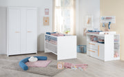 Wrapping chest of drawers 'Lilo' with drawers, door, open compartment - white