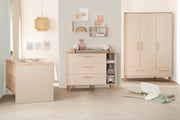 Wickelkommode 'Jil' mit Schubladen - Abnehmbarer Wickelaufsatz - Cashmere / Chestnut