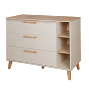 Wickelkommode 'Jil' mit Schubladen - Abnehmbarer Wickelaufsatz - Cashmere / Chestnut