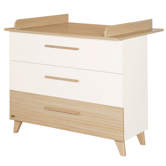 Changing Chest “Theo” with Drawers - Convertible - White / Oak
