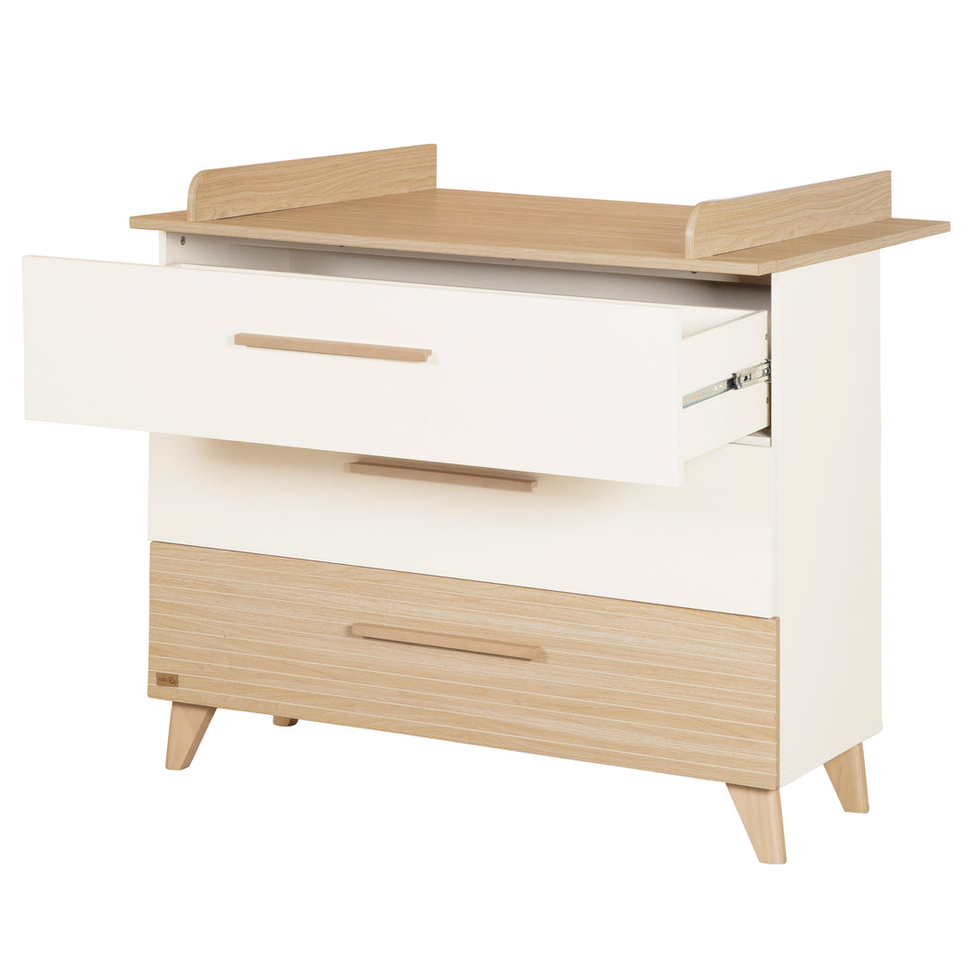 Changing Chest “Theo” with Drawers - Convertible - White / Oak