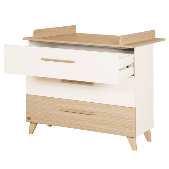 Changing Chest “Theo” with Drawers - Convertible - White / Oak
