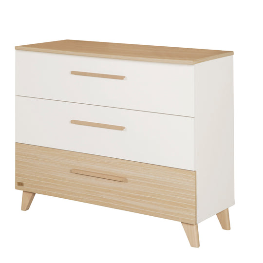 Changing Chest “Theo” with Drawers - Convertible - White / Oak