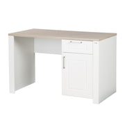 Bureau 'Felicia' avec Porte & Tiroir - Blanc / Décor Bois 'Luna Elm'