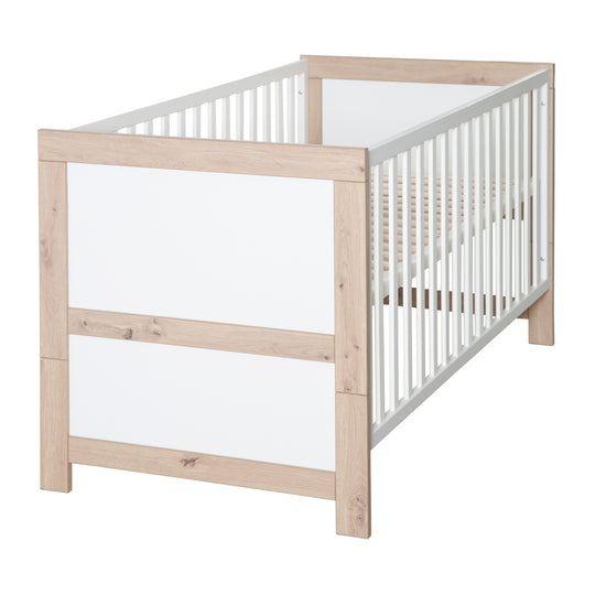 Cama combinada infantil 'Malo' 70 x 140 cm - Ajustable / convertible - Incluye 3 barrotes de seguridad
