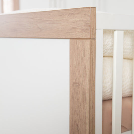 Cama combinada infantil 'Malo' 70 x 140 cm - Ajustable / convertible - Incluye 3 barrotes de seguridad