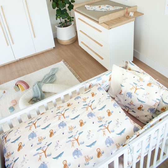 Convertible Baby Bed 'Lumo' 70x140 cm – Height Adjustable – White / Artisan Oak