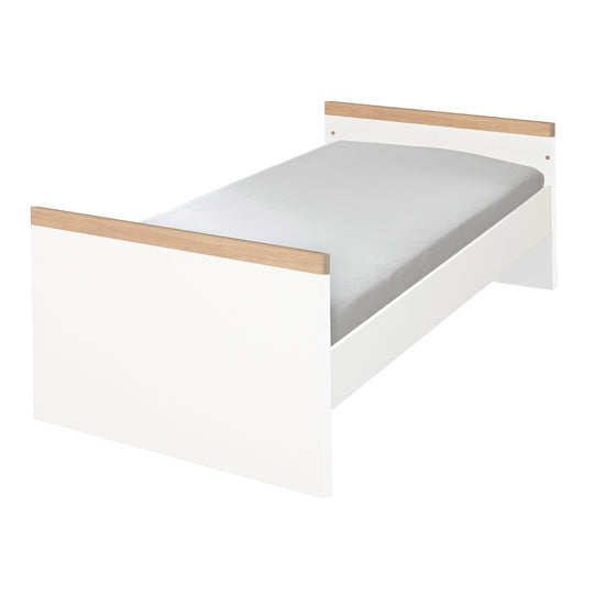 Convertible Baby Bed 'Lumo' 70x140 cm – Height Adjustable – White / Artisan Oak