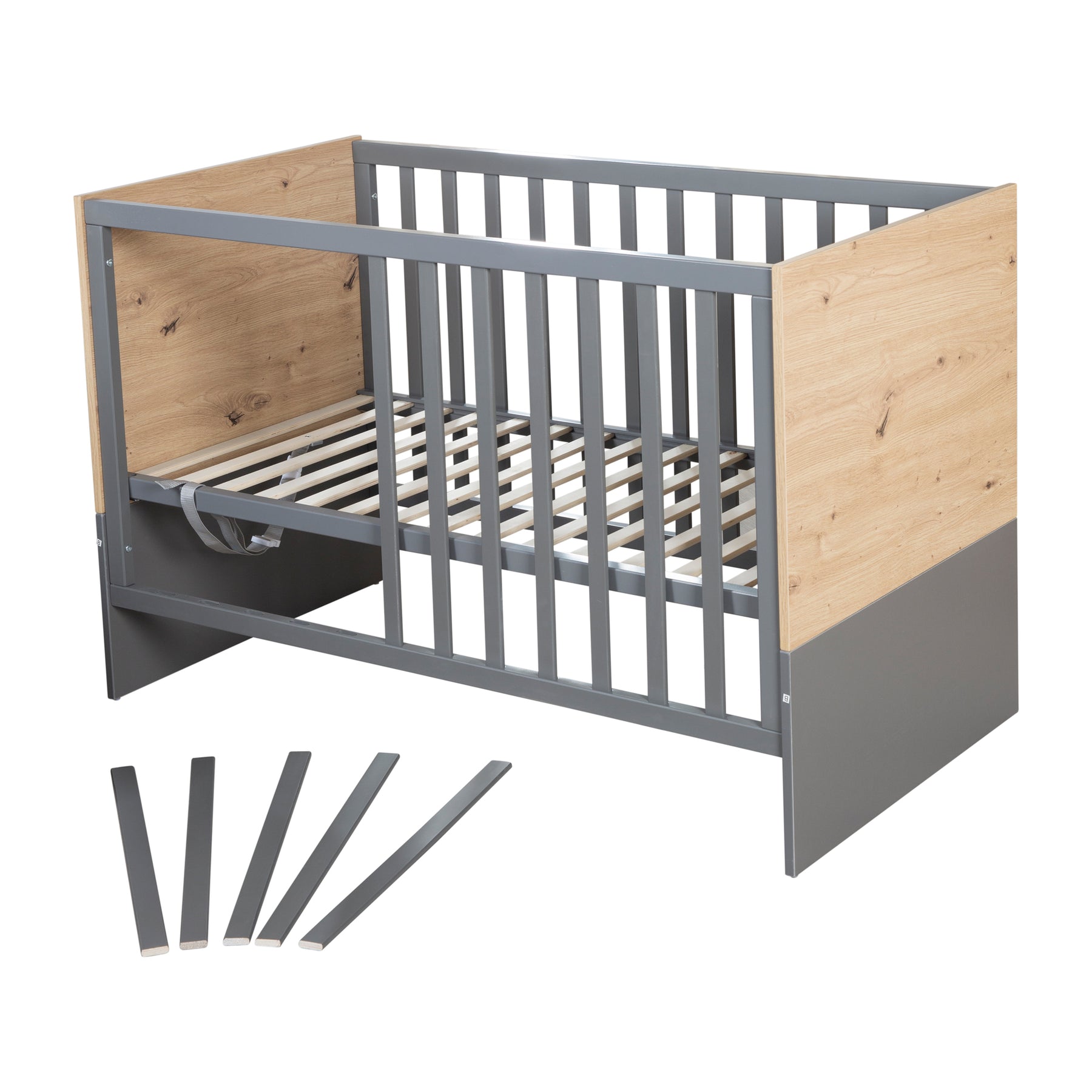 Lit cododo 2en1 Lit 60x120 anthracite chene
