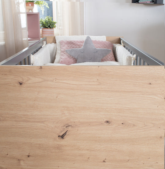 Cuna colecho 2 en 1 'Anna' 60 x 120 cm - Antracita / Decoración Kent Oak