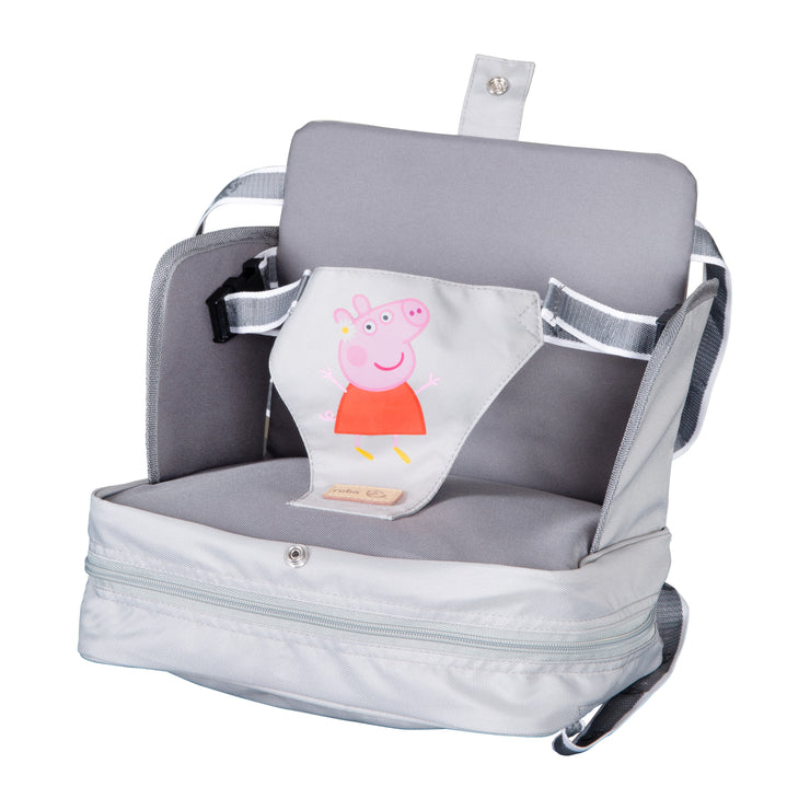 Booster Seat 'Peppa Pig' - Inflatable Seat with Raised Sides - For Home & Traveling - Pink / Grey