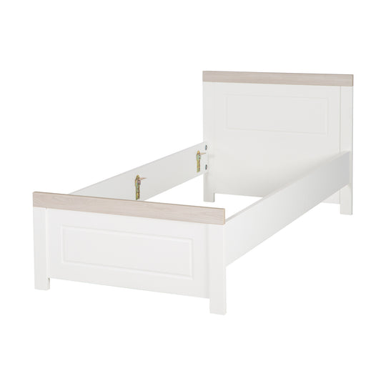 Cama juvenil 'Felicia' 90 x 200 cm - Blanco - Decoración de madera 'Luna Elm'