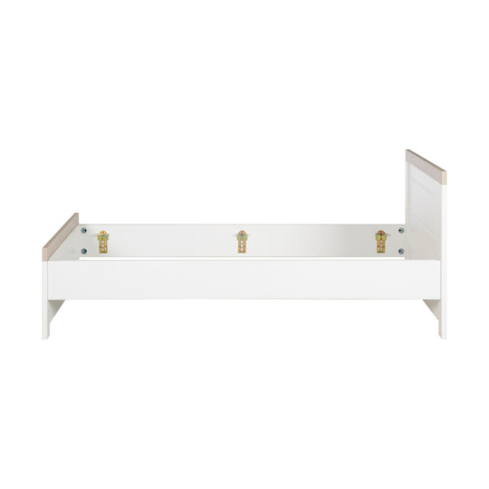 Cama juvenil 'Felicia' 90 x 200 cm - Blanco - Decoración de madera 'Luna Elm'
