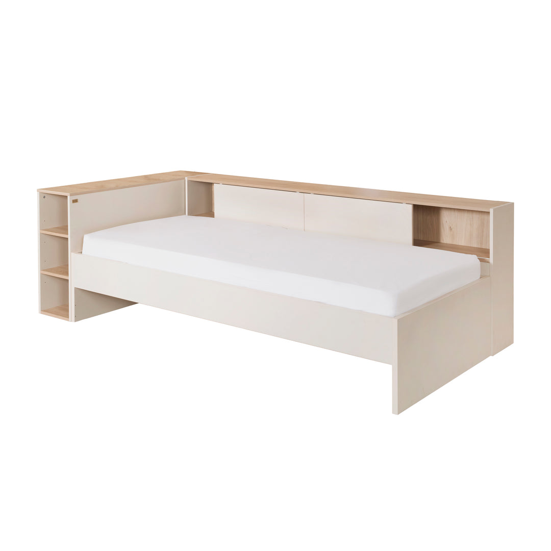 Cama con almacenamiento 'Elis' 90 x 200 - Cama infantil 4 pz - Cashmere / Virginia Chestnut