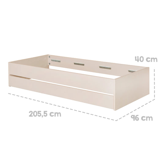 Cama con almacenamiento 'Elis' 90 x 200 - Cama infantil 4 pz - Cashmere / Virginia Chestnut