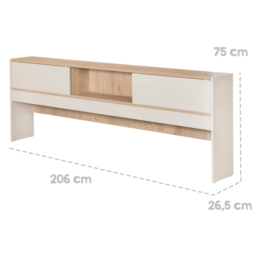Cama con almacenamiento 'Elis' 90 x 200 - Cama infantil 4 pz - Cashmere / Virginia Chestnut