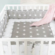 Parc bébé 'Little Stars', 100 x 100 cm, incl. revêtement de protection et roulettes, blanc