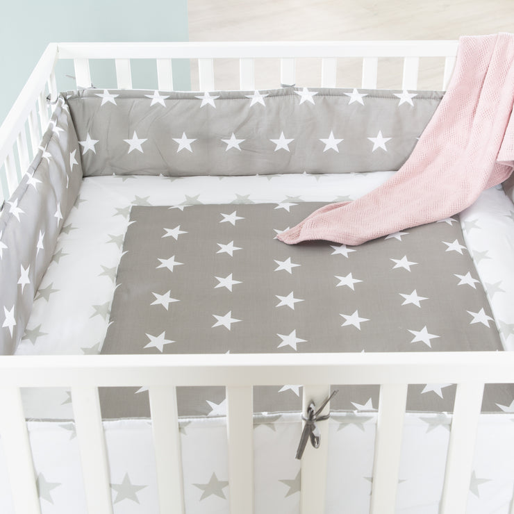 Parc bébé 'Little Stars', 100 x 100 cm, incl. revêtement de protection et roulettes, blanc