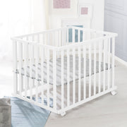 Klapplaufgitter 75x100 weiß + Einlage Little Stars - Höhenverstellbar - Inklusive Rollen
