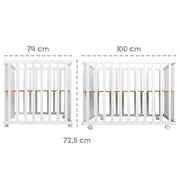 Klapplaufgitter 75x100 weiß + Einlage Little Stars - Höhenverstellbar - Inklusive Rollen