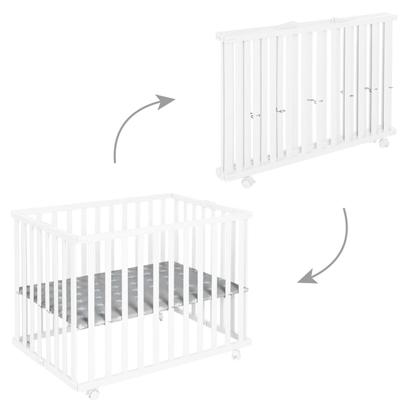 Bouton variantes parc – Pliable – Parc blanc avec fond en film