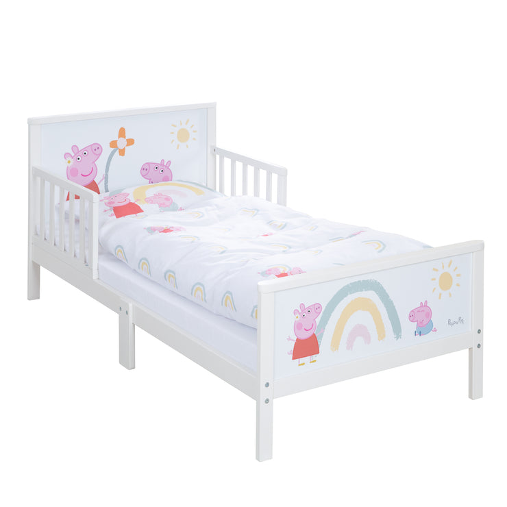 Children's 'Peppa Pig' Theme Bed 70 x 140 cm including Slatted Frame & Bedding