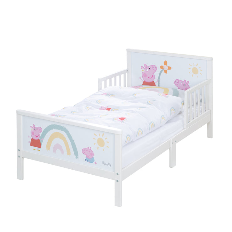 Cama temática infantil 'Peppa Pig' 70 x 140 cm con somier y ropa de cama incluidos