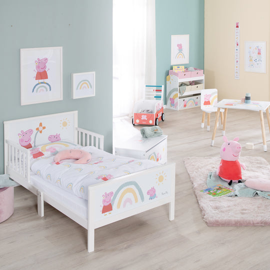 Toddler Themed Bed 'Peppa Pig' 70 x 140 cm Including Slatted Frame & Bed Linen