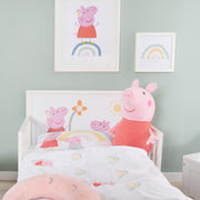 Lit à thème pour tout-petit «Peppa Pig» 70 x 140 cm, y compris le cadre à lattes et le linge de lit