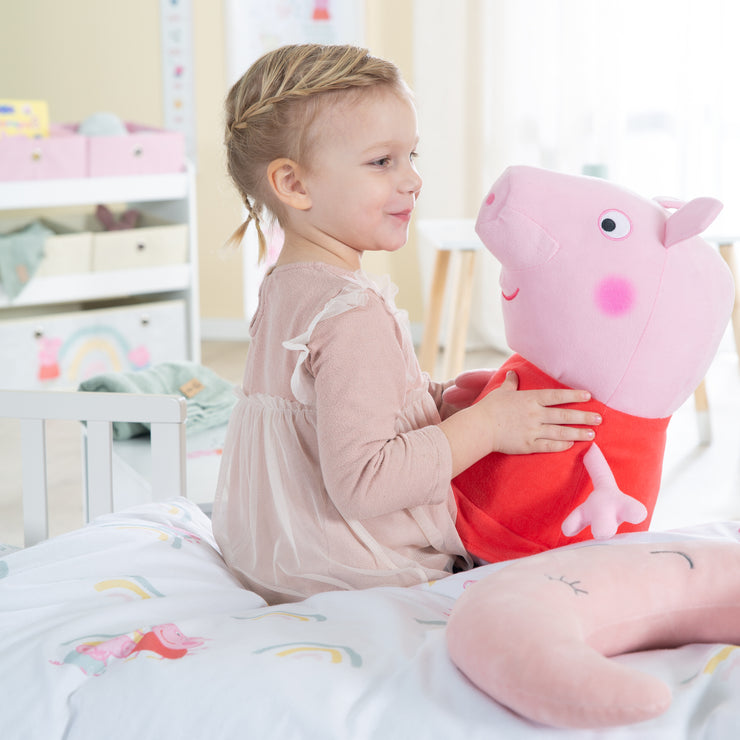 Cama temática infantil 'Peppa Pig' 70 x 140 cm con somier y ropa de cama incluidos