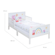 Children's 'Peppa Pig' Theme Bed 70 x 140 cm including Slatted Frame & Bedding