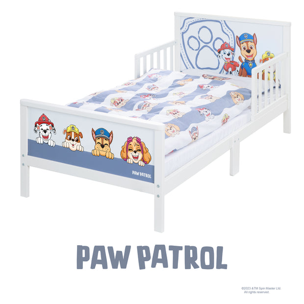 Letto a tema per bambini 'Paw Patrol' 70 x 140 cm con rete a doghe e biancheria da letto