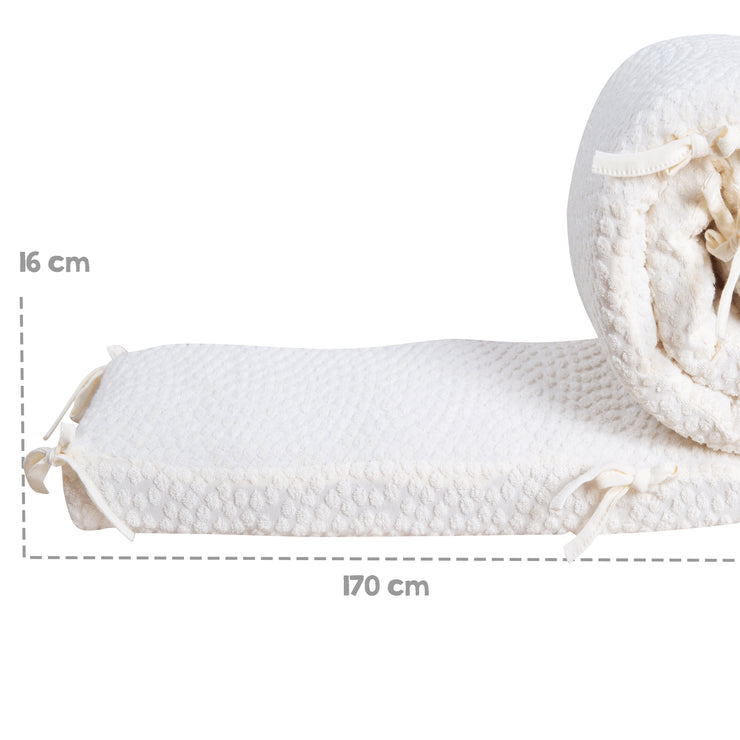 Tour de lit bébé 'Seashells Oyster' - Coton bio - Certifié OCS & Oeko Tex - Blanc