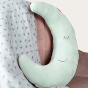 Neck Pillow in Moon Shape 'roba Style' - Soft Decorative Cushion - Frosty Green