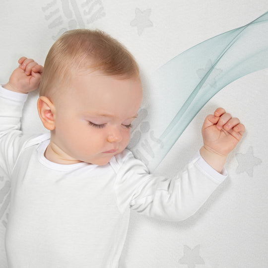 Materasso per lettino COMFORT AIR ROLL safe asleep® con protezione contro l'umidità - Bianco