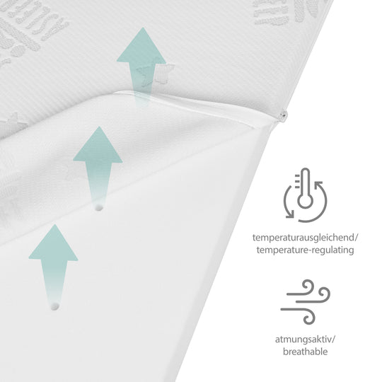 Materasso per lettino COMFORT AIR ROLL safe asleep® con protezione contro l'umidità - Bianco
